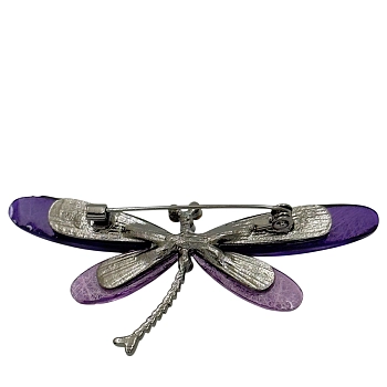 IWOU PROFESSIONAL Брошь Стрекоза фиолетовая, фото 3