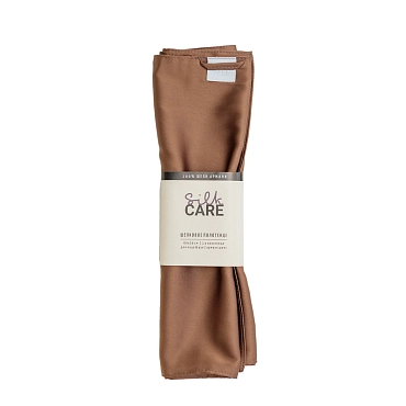 SILK CARE Полотенце шелковое для лица и рук шоколадное 60х30 см / Silk Care, фото 1