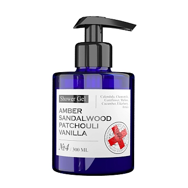 MANIAC GOURMET Гель для душа парфюмированный №4 Амбра, Сандал, Пачули, Ваниль 300 мл