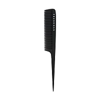 FRESHMAN Расческа для волос с хвостиком и зубчиками одинаковой длины / Collection Carbon, фото 1