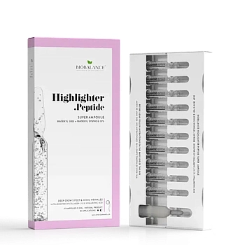 BIOBALANCE Ампулы для лица / SUPER AMPOULE HIGHLIGHTER PEPTIDE 10*2 мл, фото 3