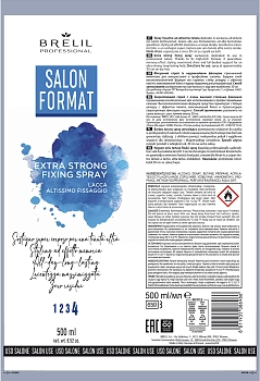 BRELIL PROFESSIONAL Спрей закрепляющий с очень высокой степенью фиксации / SALON FORMAT 500 мл, фото 2