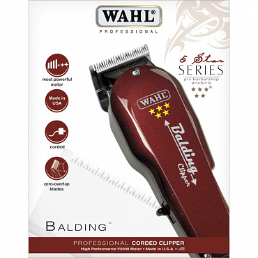 WAHL Машинка для стрижки профессиональная сетевая, бордовый / Wahl Balding Clipper 4000-0471/8110-016/8110-316H