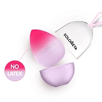 SOLOMEYA Спонж косметический для макияжа меняющий цвет, фиолетовый-розовый / Color Changing blending sponge Purple-pink, фото 6