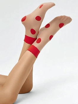 MINIMI Носки женские Caramello/Rosso 0 (UNI) / Mini POIS GRANDE 20, фото 5