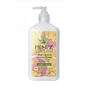 HEMPZ Молочко для тела увлажняющее Розовый Лимон и Мимоза / Pink Citron & Mimosa Flower Herbal Body Moisturizer 500 мл, фото 1