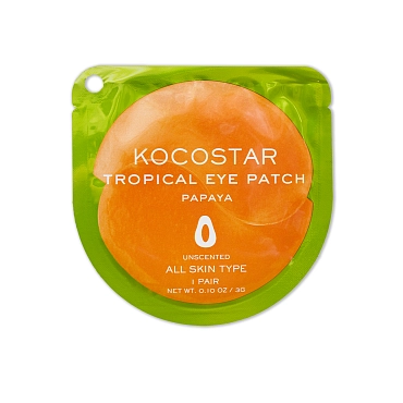 KOCOSTAR Патчи гидрогелевые для глаз Тропические фрукты, папайя / Tropical Eye Patch Papaya Single 2 патча