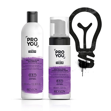 REVLON PROFESSIONAL Пена нейтрализующая для светлых, обесцвеченных волос / Toner Neutralizing Foam Pro You 165 мл