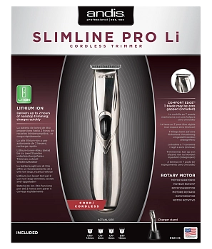 ANDIS Триммер для стрижки волос D-8 Slimline Pro 0.1 мм, аккумуляторно-сетевой, 4 насадки, 2.45 W, фото 5
