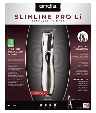 ANDIS Триммер для стрижки волос D-8 Slimline Pro 0.1 мм, аккумуляторно-сетевой, 4 насадки, 2.45 W