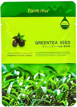 FARMSTAY Маска тканевая с экстрактом семян зеленого чая для лица / VISIBLE DIFFERENCE MASK 23 мл