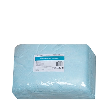ЧИСТОВЬЕ Простыни SMS 200х160 см 12 г/м2 Голубой 20 шт/уп, фото 3