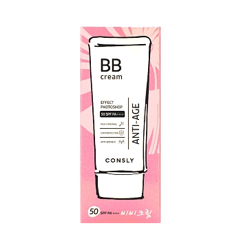 CONSLY BB-крем антивозрастной с эффектом фотошопа SPF50/PA++++, натуральный бежевый / Consly 50 мл, фото 2