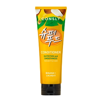 Кондиционер питательный и разглаживающий с экстрактом банана и кокосовой водой / Consly 250 мл