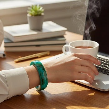 IWOU PROFESSIONAL Браслет-обод широкий пластиковый круглый тиффани, фото 4