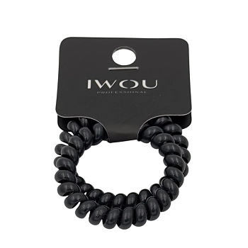IWOU PROFESSIONAL Резинка пружинка Глянец черная 2шт, фото 2