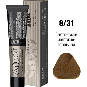 ESTEL PROFESSIONAL 8/31 краска для волос, светло-русый золотисто-пепельный / DE LUXE SILVER 60 мл, фото 2