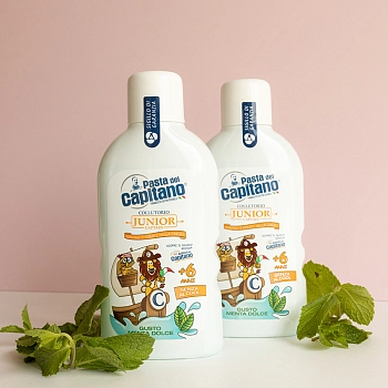PASTA DEL CAPITANO Ополаскиватель для полости рта для детей с 6 лет, мятный / Junior Soft Mint 400 мл, фото 2