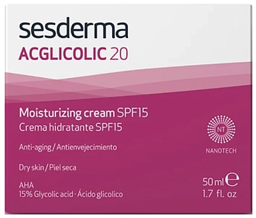 SESDERMA Крем увлажняющий СЗФ 15 / ACGLICOLIC 20 Moisturizing cream SPF15 50 мл