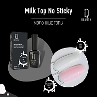 IQ BEAUTY Топ молочный для гель-лака без липкого слоя, 105 / Milk Top No Sticky, 105 Strawberry milk top 10 мл, фото 4