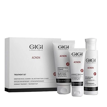 GIGI Набор трехступенчатый Чистая кожа (мыло 100 мл, крем акнеконтроль 50 мл , эссенция 120 мл) ACNON Set