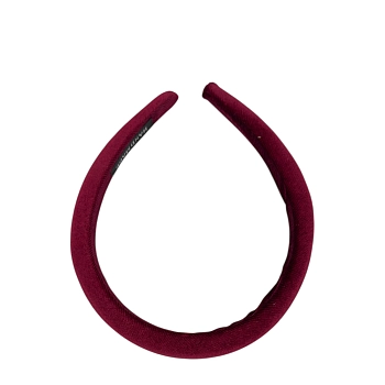 Ободок для волос Бархат малиновый 2см