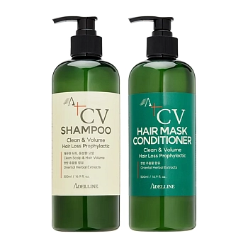 Набор против выпадения волос (шампунь 500 мл + маска-кондиционер 500 мл) Adelline Clean&Volume