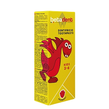 BETADENT Паста зубная детская 3-6, малина / BETADENT KIDS 75 мл, фото 2