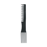 DEWAL PROFESSIONAL Расческа рабочая для начеса, комбинированная, пластиковая вилка Эконом (черная) 19 см, фото 1