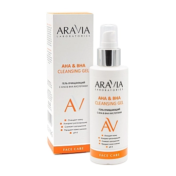 ARAVIA Professional Гель очищающий с АНА & ВНА кислотами / АНА & ВНА Cleansing Gel 150 мл, фото 4