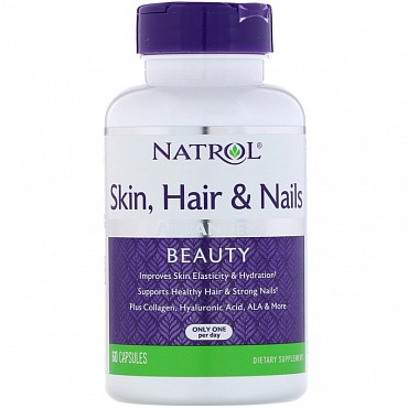 NATROL Добавка биологически активная к пище Кожа, волосы, ногти с лютеином / Skin Hair & Nails with Lutein 60 капсул NATROL Добавка биологически активная к пище Кожа, волосы, ногти с лютеином / Skin Hair & Nails with Lutein 60 капсул