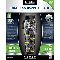 ANDIS Машинка для стрижки волос Cordless US Pro Li Fade Nation 0.2-0.5 мм, аккумуляторно-сетевая, 5 насадок, фото 3
