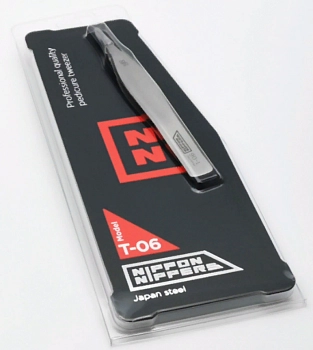 NIPPON NIPPERS Пинцет для кожи, острый край с насечкой, широкий, длина 95 мм, фото 2