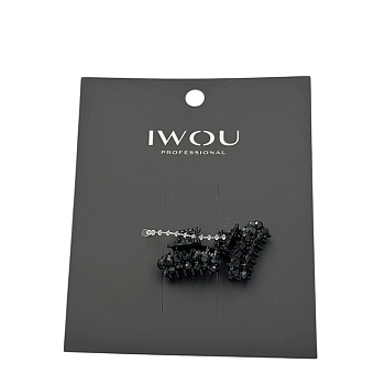 Набор крабов для волос мини Стразы в черном 2шт