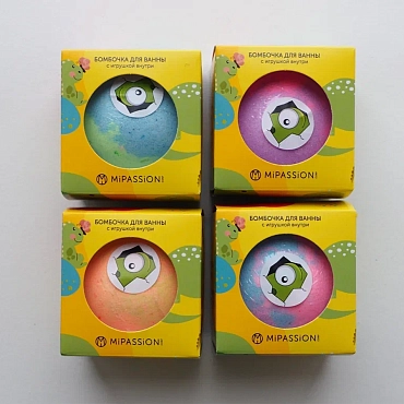 MIPASSIONcorp Бомбочка для ванны с игрушкой, динозаврики / MiPASSiON 130 гр