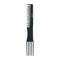 DEWAL PROFESSIONAL Расческа рабочая для начеса, комбинированная, пластиковая вилка Эконом (черная) 19 см, фото 2