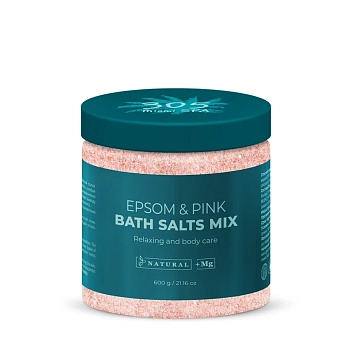 305 Miami SPA Микс магниевой английской и розовой гималайской солей / Epsom & Pink Bath Salts Mix 600 мл, фото 2