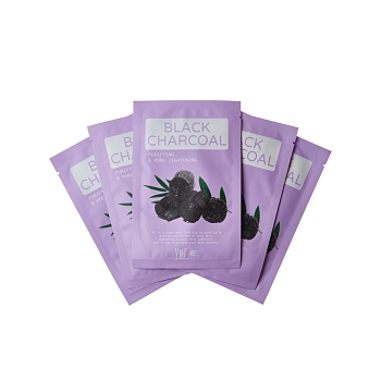 YU.R Маска для лица с экстрактом угля / YU.R ME Black Charcoal Sheet Mask 25 гр, фото 4