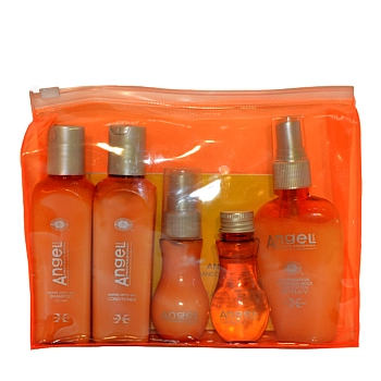 Набор миниатюр для жирных волос в косметичке Angel Professional