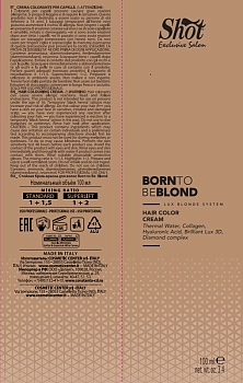 SHOT 10.0 крем-краска для волос, экстра яркий блонд натуральный / Sh BTB Blond EXTRA 100 мл, фото 3