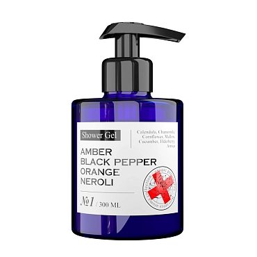 MANIAC GOURMET Гель для душа парфюмированный №1 Амбра, Черный перец, Апельсин, Нероли 300 мл