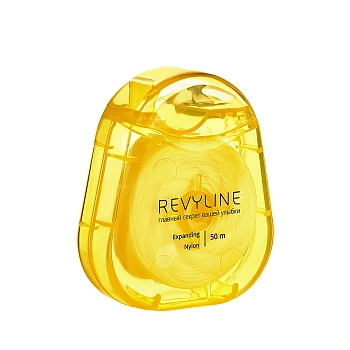 REVYLINE Нить зубная вощеная 840D, нейлон, 50 м, желтая / Expanding, фото 3