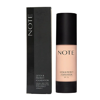 NOTE Основа тональная защитная с детокс-эффектом 104 / DETOX AND PROTECT FOUNDATION PUMP SPF15 30 мл, фото 6