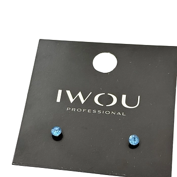 IWOU PROFESSIONAL Серьги гвоздики IWOU небесные 4мм, фото 2