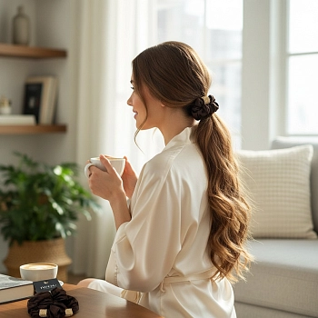 IWOU PROFESSIONAL Резинка для волос Софья шоколад 2шт, фото 2