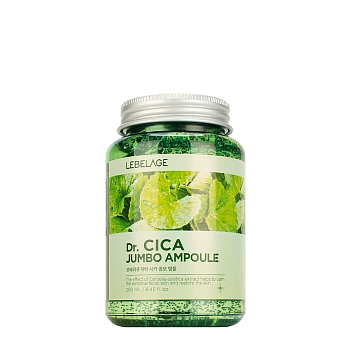 Сыворотка ампульная успокаивающая для лица с центеллой азиатской / Lebelage Dr.Cica Jumbo 250 мл