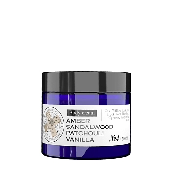 Крем парфюмированный для тела №4 Амбра, Сандал, Пачули, Ваниль 200 мл 