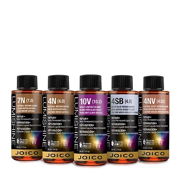 JOICO 5NA крем-краска безаммиачная для волос / Lumishine Demi-Permanent Liquid Color Natural Ash Light Brown 60 мл, фото 4