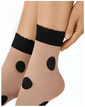 MINIMI Носки женские Caramello/Nero 0 (UNI) / Mini POIS GRANDE 20, фото 3