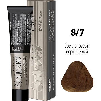 ESTEL PROFESSIONAL 8/7 краска для волос, светло-русый коричневый / DE LUXE SILVER 60 мл, фото 2